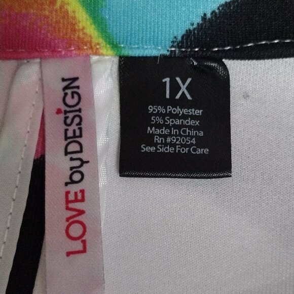 Love by Design: Colorful Blazer, Size 1X, Yellow, Blue, Purple, Black - Picture 6 of 6